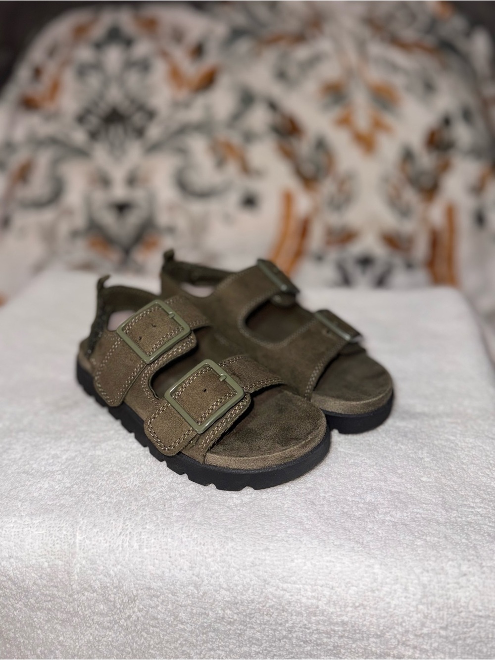 H&M Olive Green Double-Strap Kids Sandals